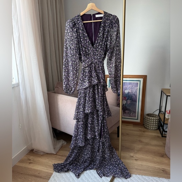 Astr Purple Floral Maxi Dress M - Picture 5 of 13